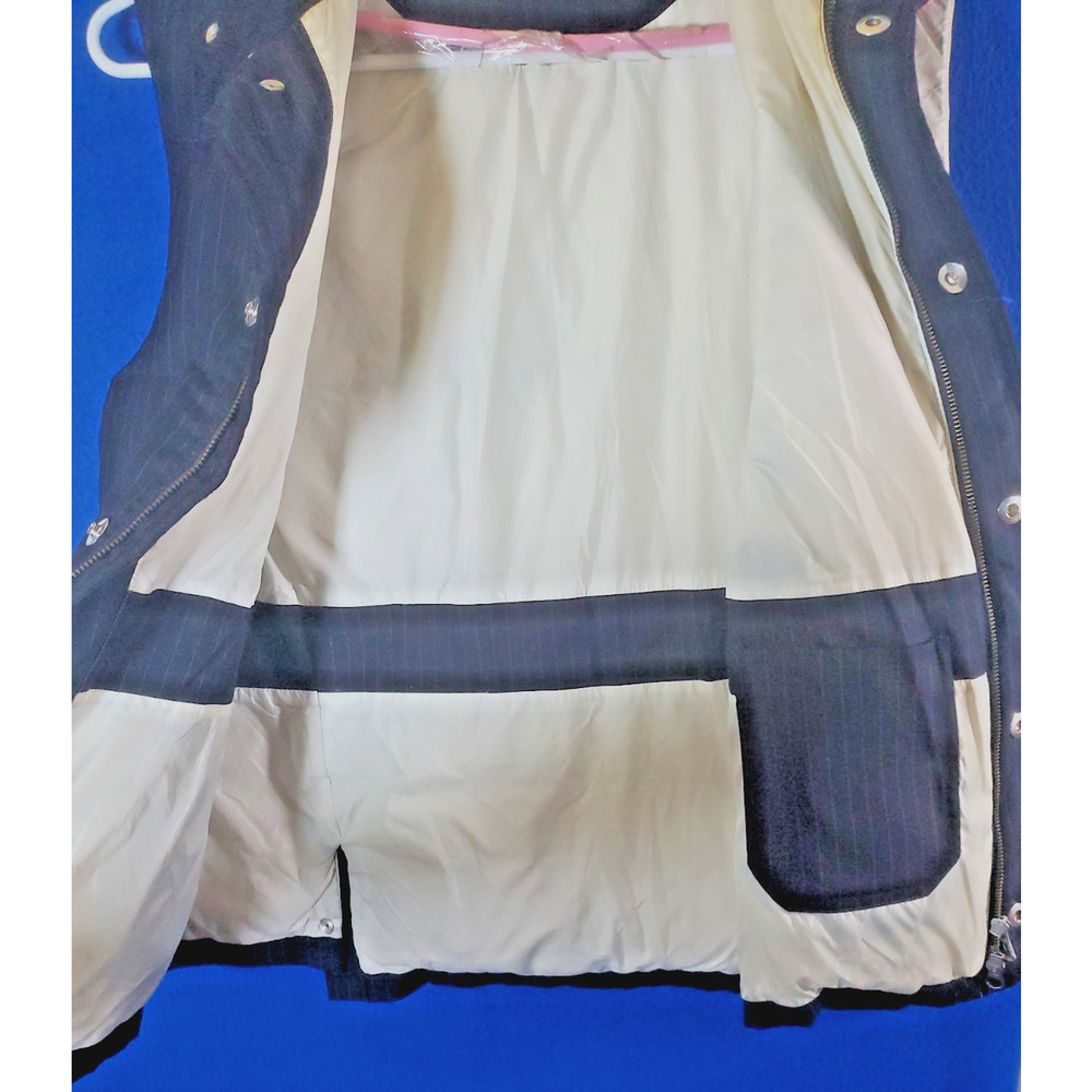 Tommy Hilfiger Men XL Pinstripe Puffer Vest Wool Blend Full Zip Snap Insulated - Picture 6 of 16
